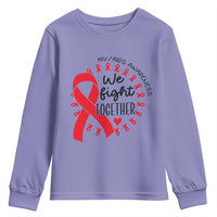 HIV Awareness Red Ribbon Support Gift Youth Sweatshirt We Fight Together - Wonder Print Shop