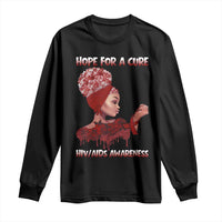 Hope For A Cure HIV Awareness Long Sleeve Shirt Support Squad Gift - Wonder Print Shop