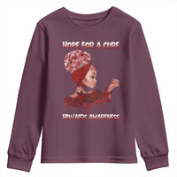 Hope For A Cure HIV Awareness Youth Sweatshirt Support Squad Gift - Wonder Print Shop