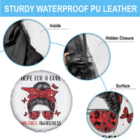 Hope For A Cure HIV Awareness Spare Tire Cover Strong Woman Red Ribbon Gift - Wonder Print Shop