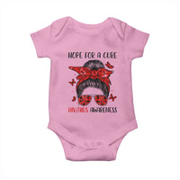 Hope For A Cure HIV Awareness Baby Onesie Strong Woman Red Ribbon Gift - Wonder Print Shop