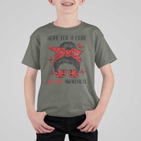 Hope For A Cure HIV Awareness T Shirt For Kid Strong Woman Red Ribbon Gift - Wonder Print Shop