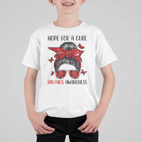 Hope For A Cure HIV Awareness T Shirt For Kid Strong Woman Red Ribbon Gift - Wonder Print Shop