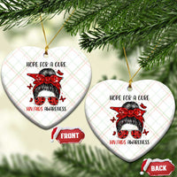 Hope For A Cure HIV Awareness Ceramic Ornament Strong Woman Red Ribbon Gift - Wonder Print Shop