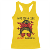 Hope For A Cure HIV Awareness Racerback Tank Top Strong Woman Red Ribbon Gift - Wonder Print Shop