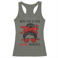 Hope For A Cure HIV Awareness Racerback Tank Top Strong Woman Red Ribbon Gift - Wonder Print Shop