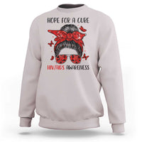 Hope For A Cure HIV Awareness Sweatshirt Strong Woman Red Ribbon Gift - Wonder Print Shop