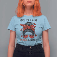 Hope For A Cure HIV Awareness T Shirt For Women Strong Woman Red Ribbon Gift - Wonder Print Shop