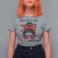 Hope For A Cure HIV Awareness T Shirt For Women Strong Woman Red Ribbon Gift - Wonder Print Shop