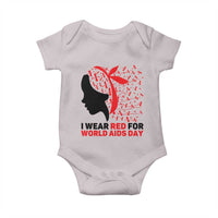 I Wear Red For World AIDS Day Baby Onesie HIV Awareness Dragonfly Support Gift - Wonder Print Shop