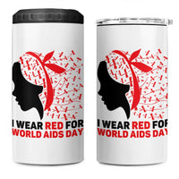 I Wear Red For World AIDS Day 4 in 1 Can Cooler Tumbler HIV Awareness Dragonfly Support Gift - Wonder Print Shop