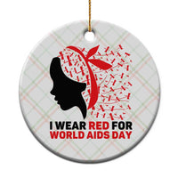 I Wear Red For World AIDS Day Ceramic Ornament HIV Awareness Dragonfly Support Gift - Wonder Print Shop