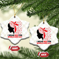 I Wear Red For World AIDS Day Ceramic Ornament HIV Awareness Dragonfly Support Gift - Wonder Print Shop