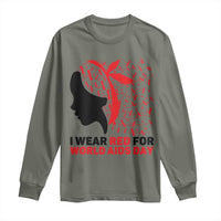 I Wear Red For World AIDS Day Long Sleeve Shirt HIV Awareness Dragonfly Support Gift - Wonder Print Shop