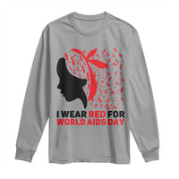 I Wear Red For World AIDS Day Long Sleeve Shirt HIV Awareness Dragonfly Support Gift - Wonder Print Shop