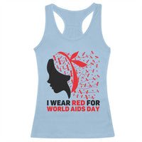 I Wear Red For World AIDS Day Racerback Tank Top HIV Awareness Dragonfly Support Gift - Wonder Print Shop