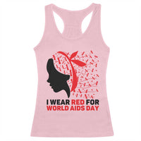 I Wear Red For World AIDS Day Racerback Tank Top HIV Awareness Dragonfly Support Gift - Wonder Print Shop