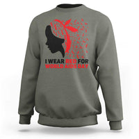 I Wear Red For World AIDS Day Sweatshirt HIV Awareness Dragonfly Support Gift - Wonder Print Shop