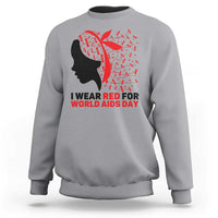 I Wear Red For World AIDS Day Sweatshirt HIV Awareness Dragonfly Support Gift - Wonder Print Shop