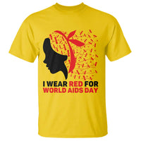 I Wear Red For World AIDS Day T Shirt HIV Awareness Dragonfly Support Gift - Wonder Print Shop