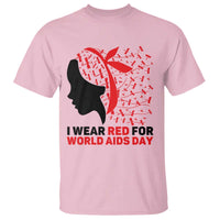 I Wear Red For World AIDS Day T Shirt HIV Awareness Dragonfly Support Gift - Wonder Print Shop