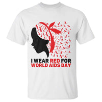 I Wear Red For World AIDS Day T Shirt HIV Awareness Dragonfly Support Gift - Wonder Print Shop