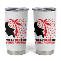 I Wear Red For World AIDS Day Tumbler Cup HIV Awareness Dragonfly Support Gift - Wonder Print Shop