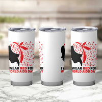 I Wear Red For World AIDS Day Tumbler Cup HIV Awareness Dragonfly Support Gift - Wonder Print Shop