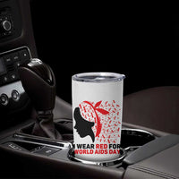 I Wear Red For World AIDS Day Tumbler Cup HIV Awareness Dragonfly Support Gift - Wonder Print Shop
