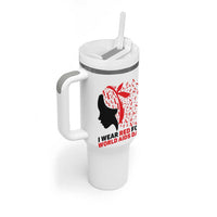 I Wear Red For World AIDS Day Tumbler With Handle HIV Awareness Dragonfly Support Gift - Wonder Print Shop