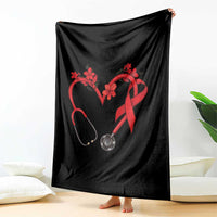 Healthcare Hero HIV Awareness Throw Blanket Red Ribbon Support Gift - Wonder Print Shop