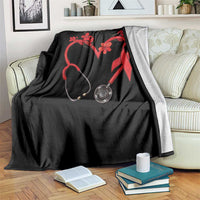 Healthcare Hero HIV Awareness Throw Blanket Red Ribbon Support Gift - Wonder Print Shop