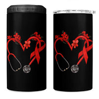 Healthcare Hero HIV Awareness 4 in 1 Can Cooler Tumbler Red Ribbon Support Gift - Wonder Print Shop