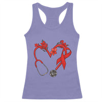 Healthcare Hero HIV Awareness Racerback Tank Top Red Ribbon Support Gift - Wonder Print Shop