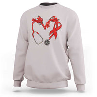 Healthcare Hero HIV Awareness Sweatshirt Red Ribbon Support Gift - Wonder Print Shop