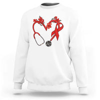 Healthcare Hero HIV Awareness Sweatshirt Red Ribbon Support Gift - Wonder Print Shop