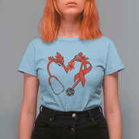 Healthcare Hero HIV Awareness T Shirt For Women Red Ribbon Support Gift - Wonder Print Shop