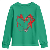 Healthcare Hero HIV Awareness Youth Sweatshirt Red Ribbon Support Gift - Wonder Print Shop