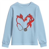 Healthcare Hero HIV Awareness Youth Sweatshirt Red Ribbon Support Gift - Wonder Print Shop