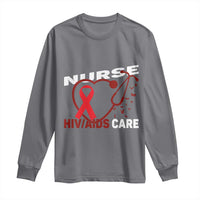 Healthcare Hero HIV AIDS Care Nurse Gift Long Sleeve Shirt - Wonder Print Shop