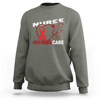 Healthcare Hero HIV AIDS Care Nurse Gift Sweatshirt - Wonder Print Shop