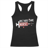 HIV AIDS Care Nurse Racerback Tank Top Red Ribbon Support Gift - Wonder Print Shop
