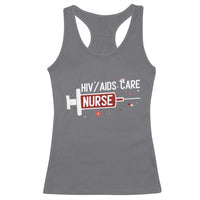 HIV AIDS Care Nurse Racerback Tank Top Red Ribbon Support Gift - Wonder Print Shop