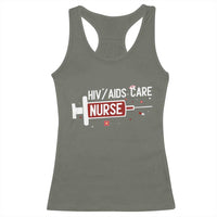 HIV AIDS Care Nurse Racerback Tank Top Red Ribbon Support Gift - Wonder Print Shop