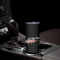 HIV AIDS Care Nurse Skinny Tumbler Red Ribbon Support Gift - Wonder Print Shop