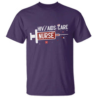 HIV AIDS Care Nurse T Shirt Red Ribbon Support Gift - Wonder Print Shop