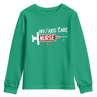 HIV AIDS Care Nurse Youth Sweatshirt Red Ribbon Support Gift - Wonder Print Shop