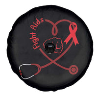 Fight AIDS Nurse Spare Tire Cover Red Ribbon HIV Awareness Gift - Wonder Print Shop