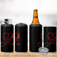 Fight AIDS Nurse 4 in 1 Can Cooler Tumbler Red Ribbon HIV Awareness Gift - Wonder Print Shop
