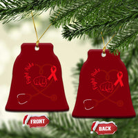 Fight AIDS Nurse Ceramic Ornament Red Ribbon HIV Awareness Gift - Wonder Print Shop